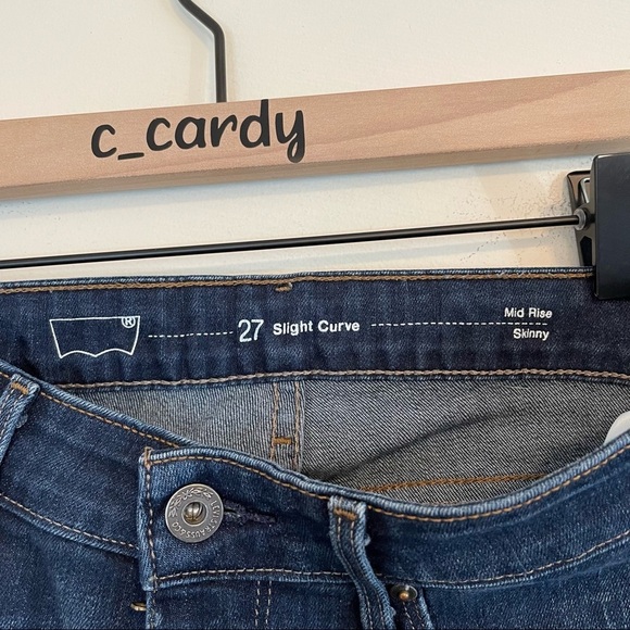 Levis Mid Rise Slight Curve Skinny Jeans Dark Wash - Picture 5 of 7